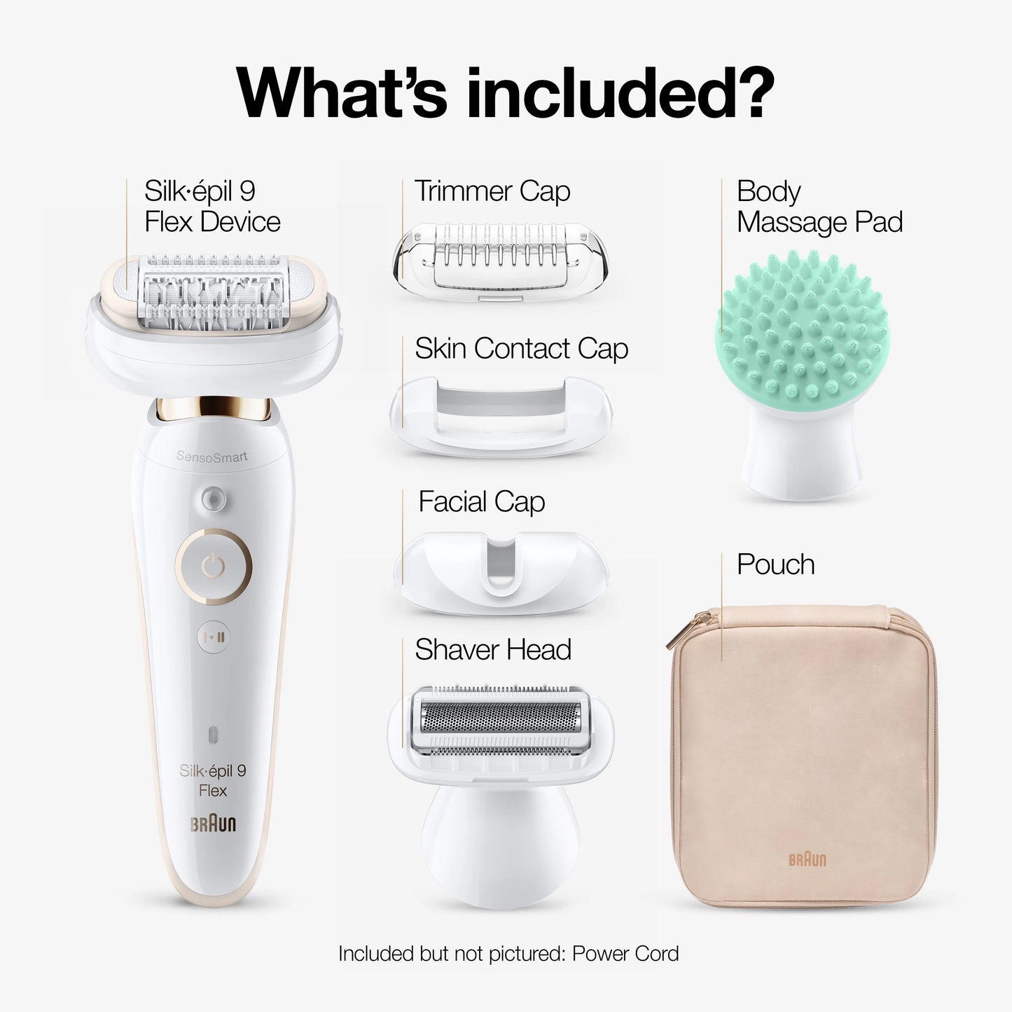 2026 Braun Silk-épil 9 Flex 9-020 - Épilateur pour Femmes, Blanc/Or