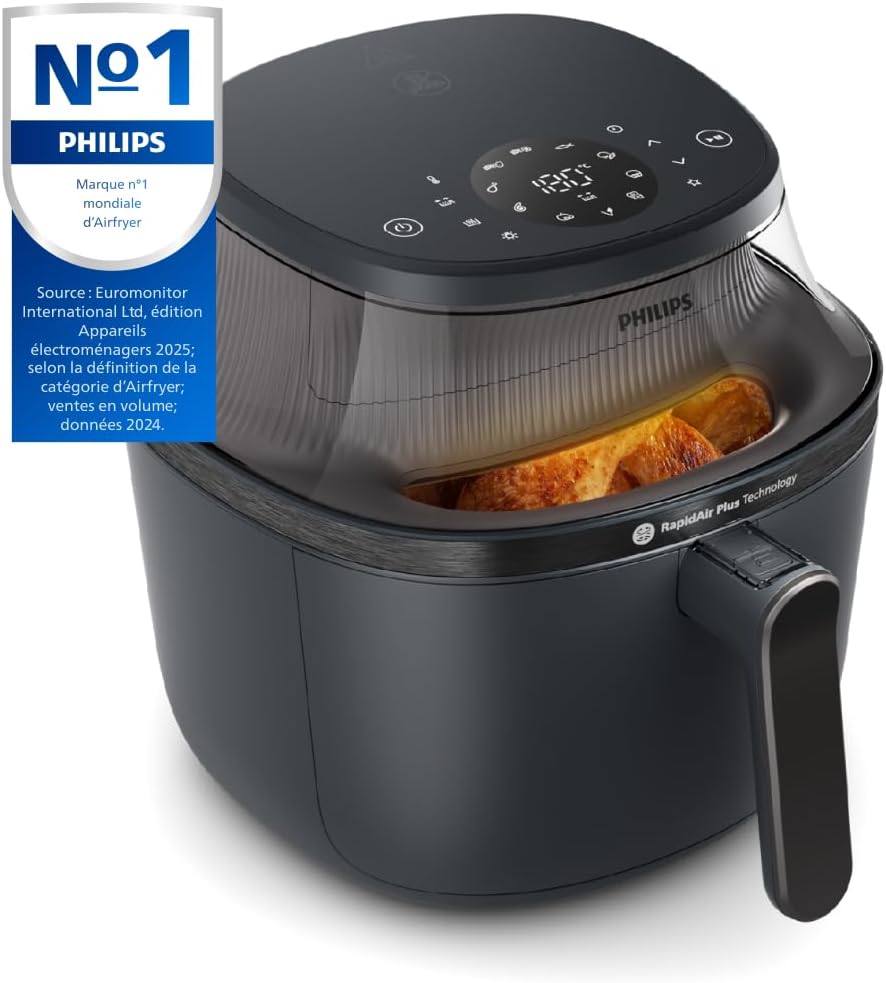 2026 Friteuse à air Philips série 3000 7,2 L, fenêtre de cuisson, friteuse 16 en 1