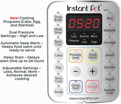 2026 Instant Pot Duo Plus 9-en-1 Multicuiseur, Autocuiseur, Slow Cooker, Cuiseur de Riz, Vapeur, Sauté, Yaourtière, Maintien au Chaud et Stérilisateur, Application Incluse avec Plus de 800 Recettes, Acier Inoxydable, 6 Quarts