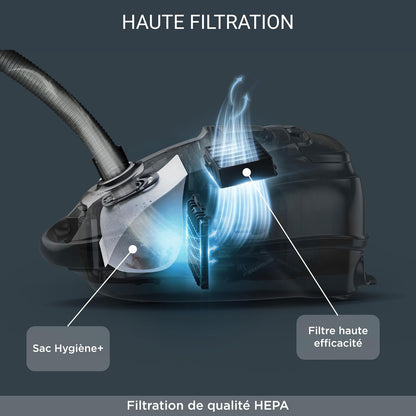 2026 Rowenta RO7451EA – Aspirateur Silence Force Effitech, Ultra-Silencieux 57 dB, Haute Filtration, Sac XXL, Édition Limitée