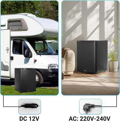 Frigo 12V,Réfrigérateur Camping 12V 220V 40L,Frigo Caravane,Mini Frigo de Chambre,Frigo 12V Camping Car,Réfrigérateur pour Voiture,Van,Fourgon,Bureau,Gîte - Noir -