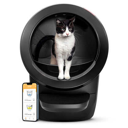 2026 Whisker Litter-Robot 4 avec Marchepied – Bac à Litière Automatique Auto-nettoyant pour Chats, Noir, Technologie Avancée pour un Confort Optimal et Contrôle Intelligent des Déchets