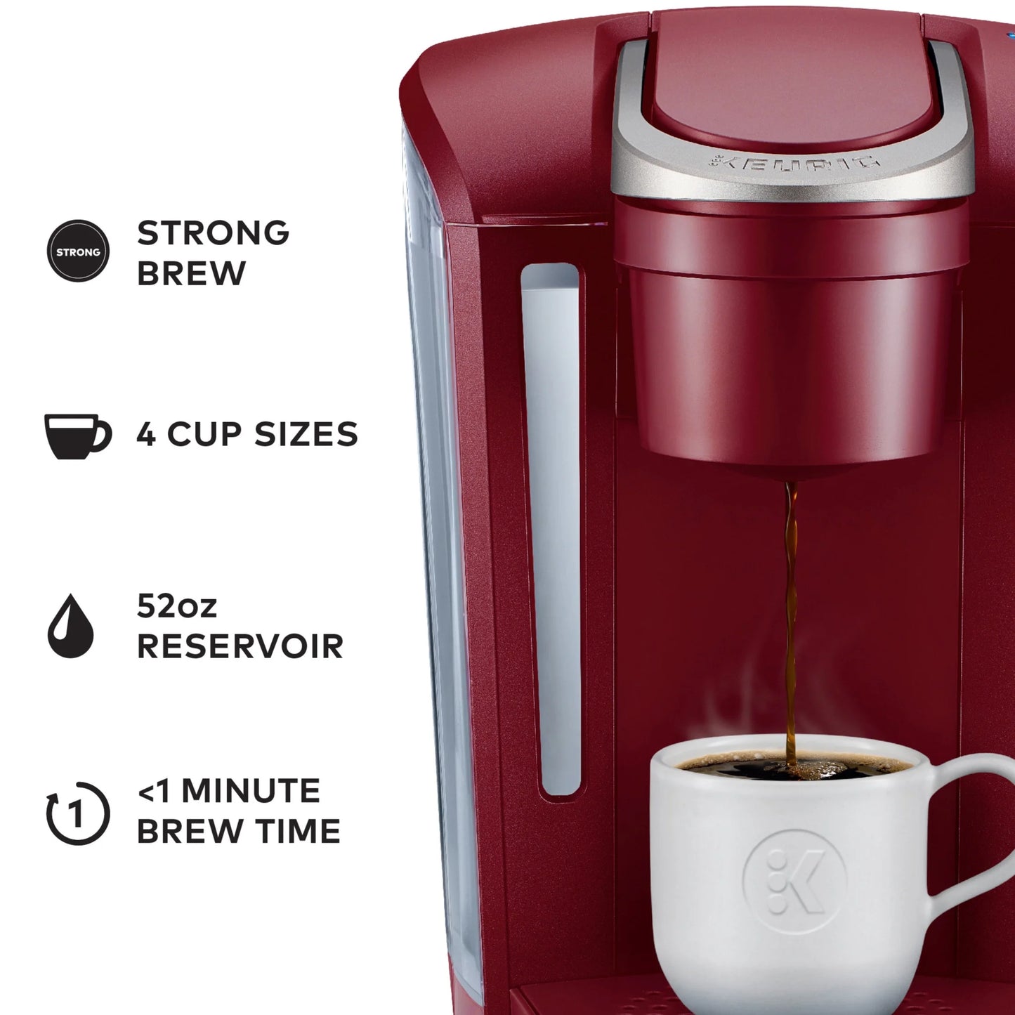 2026 Keurig K-Select Machine à Café à Dosettes K-Cup à Service Unique – Édition Vintage Rouge, Grand Réservoir et Fonction Strong Brew pour un Café Plus Intense