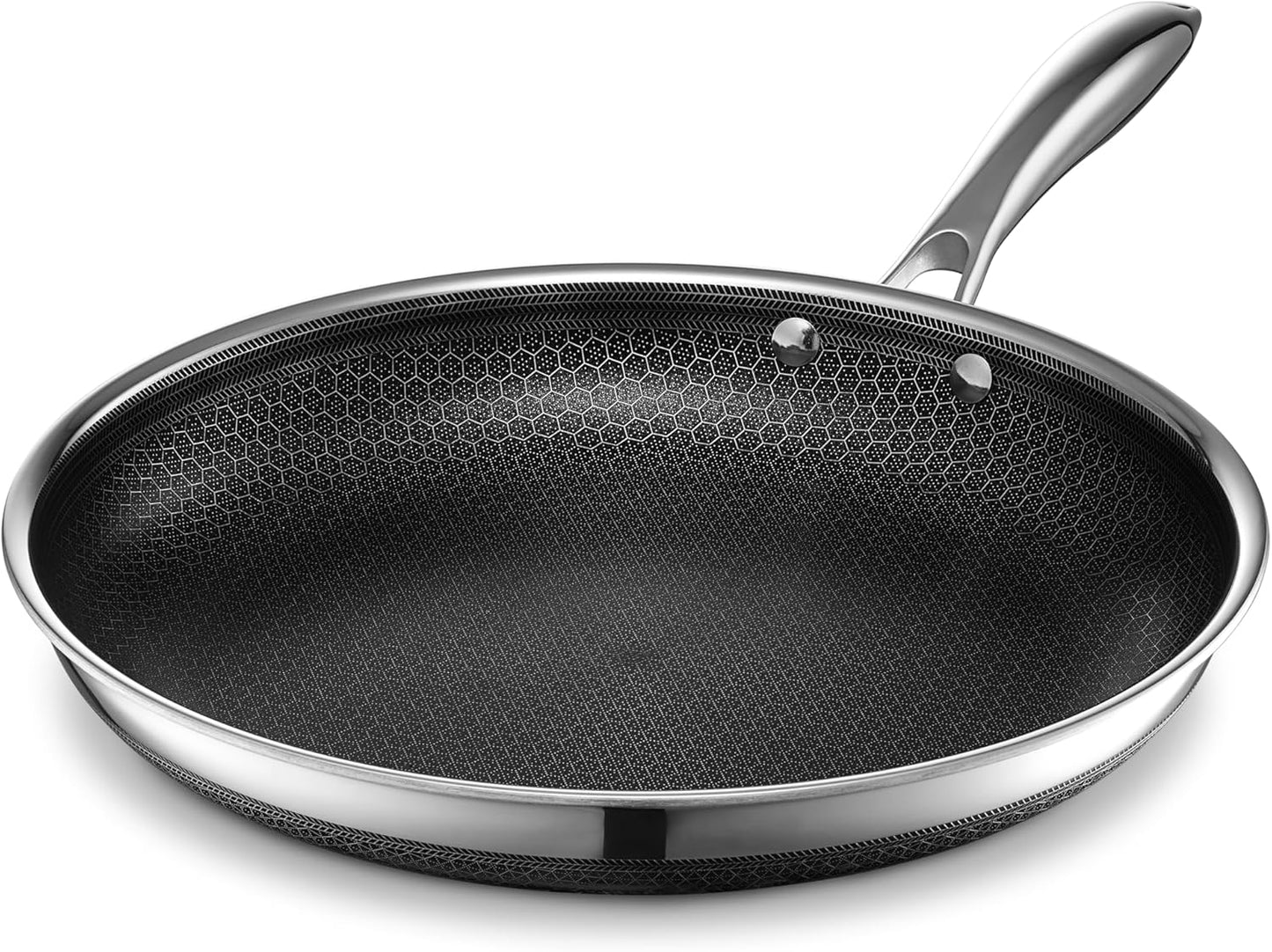 2026 Poêle HexClad Hybrid Antiadhésive 8 Pouces, Poignée Reste-Froide, Compatible Lave-Vaisselle, Résistante au Four jusqu’à 482°C, Compatible Induction et Tous Types de Plaques de Cuisson