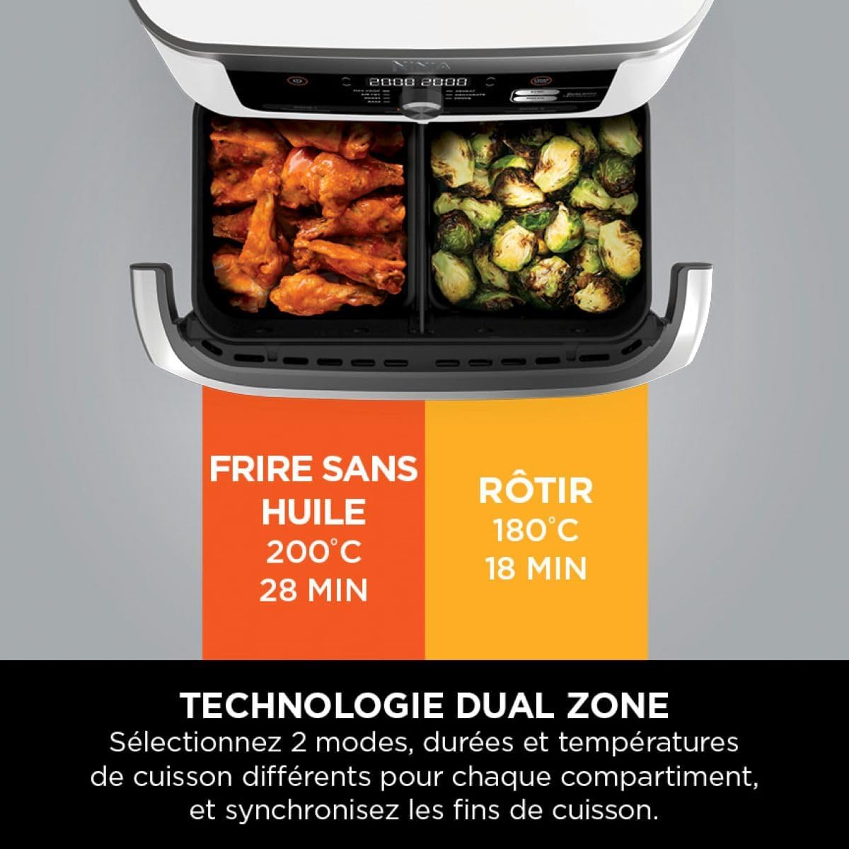 2026 NINJA Foodi AF500EU – Friteuse à Air Chaud FlexDrawer 10,4 L, Double Zone avec Séparateur Amovible, 7 Fonctions de Cuisson – Édition Limitée Haute Performance
