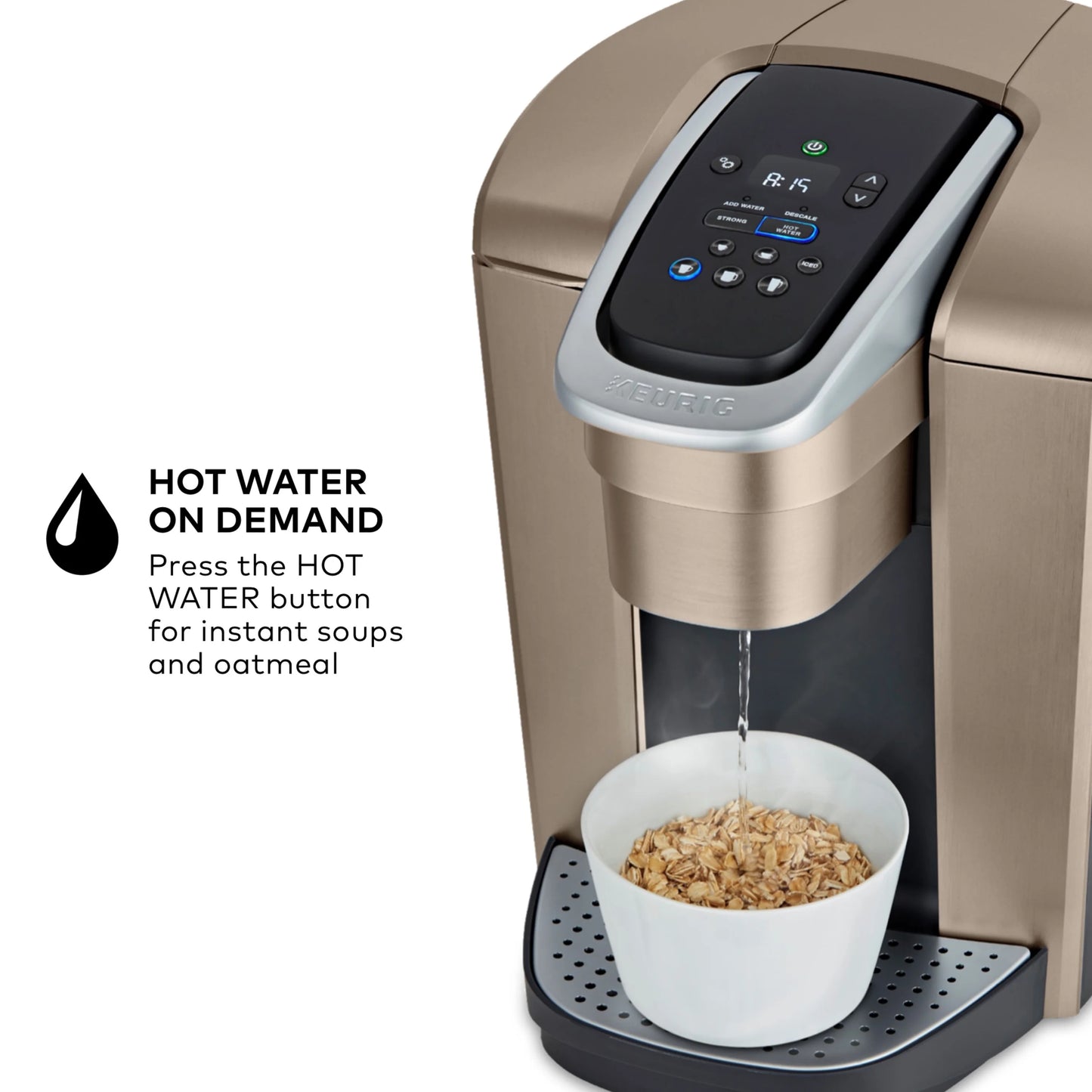 2026 Keurig K-Elite – Machine à Café à Dosettes K-Cup à Portion Unique, Finition Brossée Slate, Programmable pour Café Chaud et Glacé