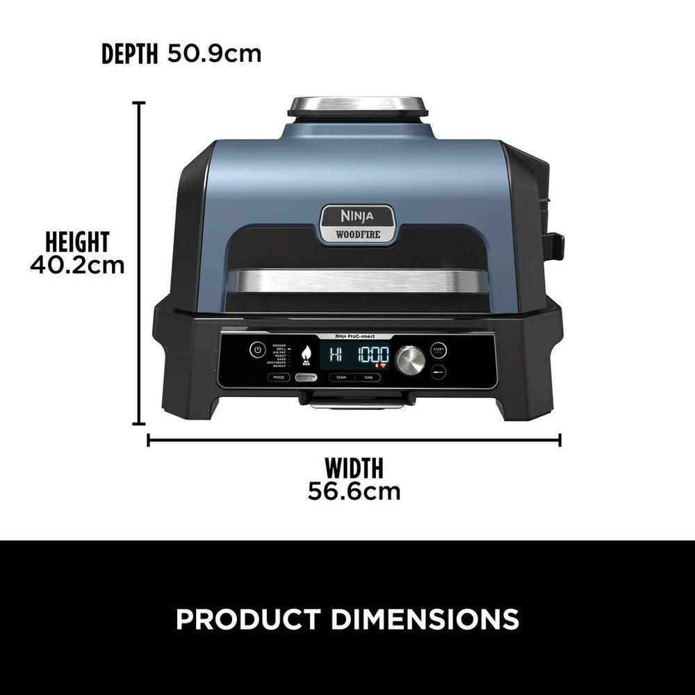 2026 Ninja Woodfire Pro Connect XL Barbecue et Fumoir Électrique avec Support et Housse