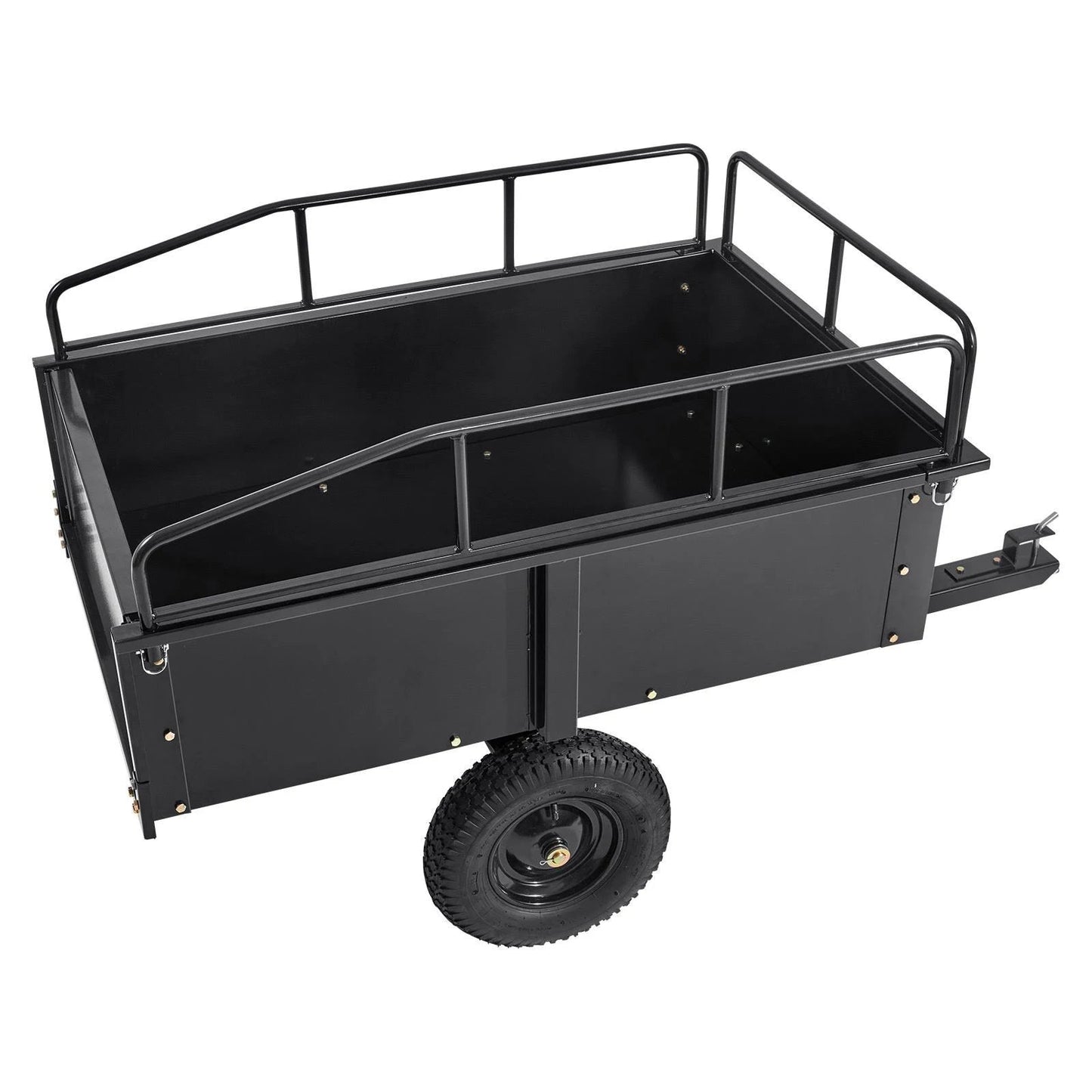 Remorque basculante VEVOR robuste pour VTT, chariot en acier, 750 livres, 15 pieds cubes, remorque utilitaire de jardin avec côtés amovibles pour quad - Fabriqué aux États-Unis