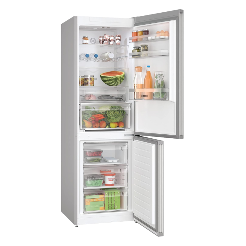 KGN367LDF- S&eacute;rie 4,R&eacute;frig&eacute;rateur combin&eacute; pose-libre,186 x 60 cm,Inox
