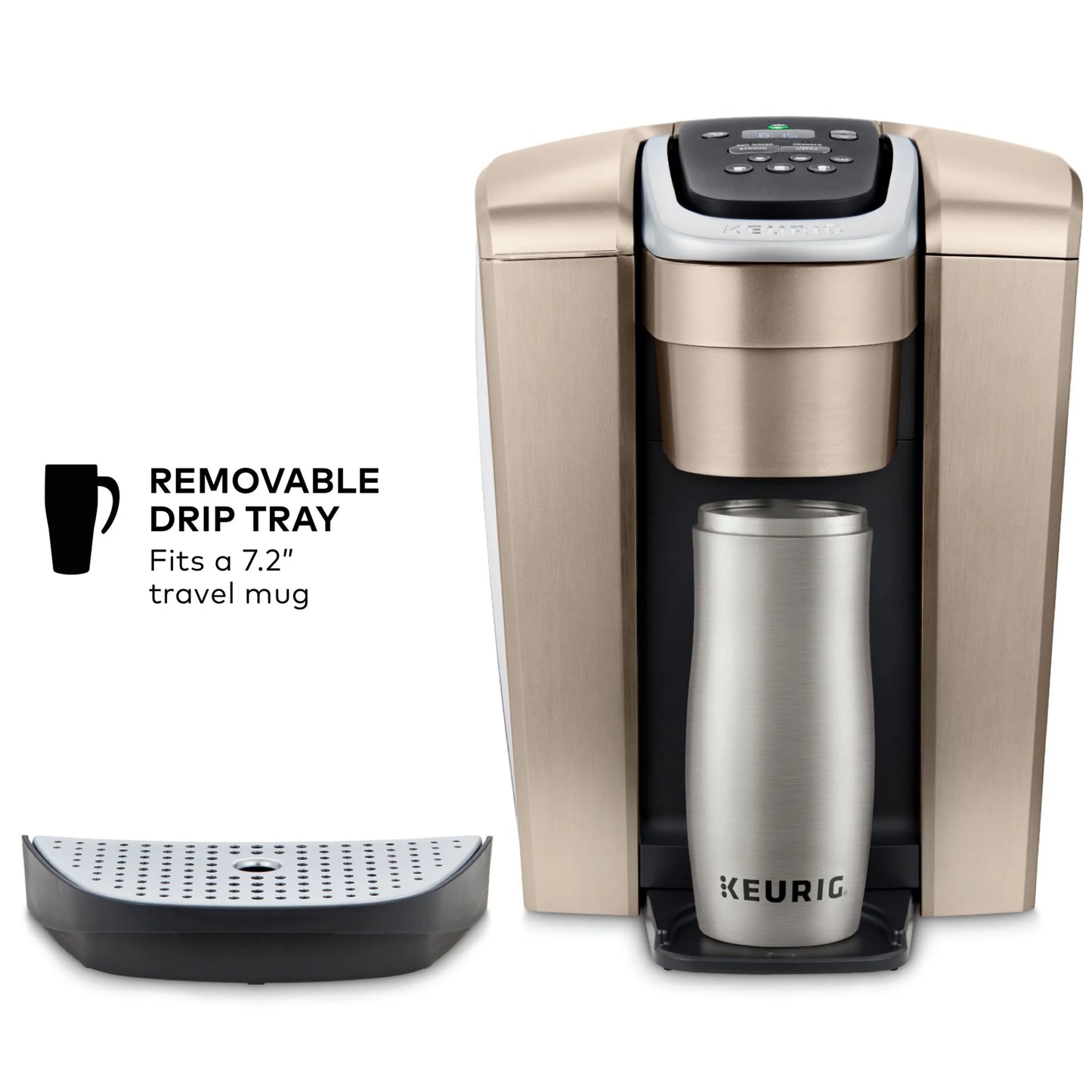 2026 Keurig K-Elite – Machine à Café à Dosettes K-Cup à Portion Unique, Finition Brossée Slate, Programmable pour Café Chaud et Glacé