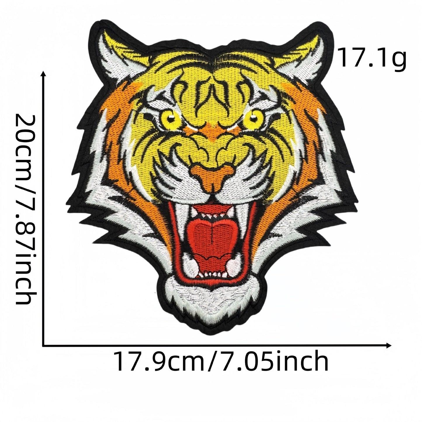 tiger head embroidered patches large animal design iron on