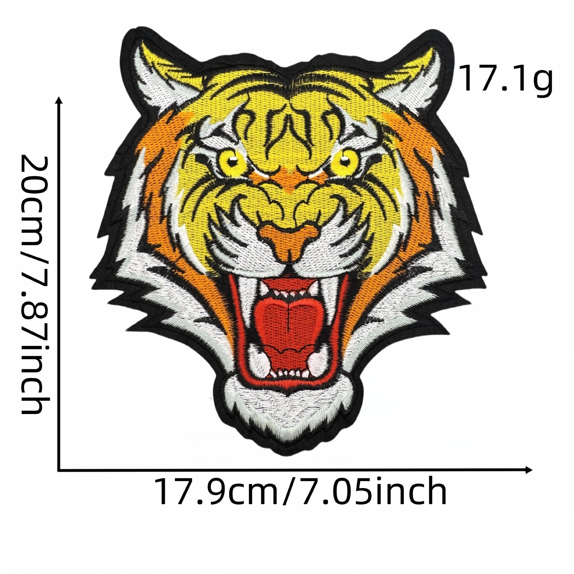 tiger head embroidered patches large animal design iron on