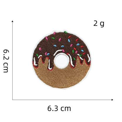 donut embroidered patches sweet food design iron on