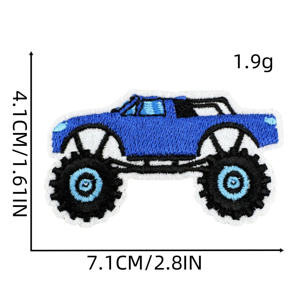 monster truck embroidered patches off road vehicle design iron on