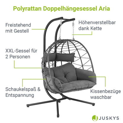 Fauteuil suspendu double en polyrotin Aria 2026