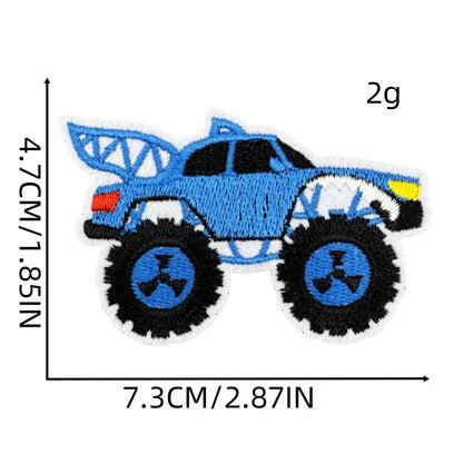 monster truck embroidered patches off road vehicle design iron on