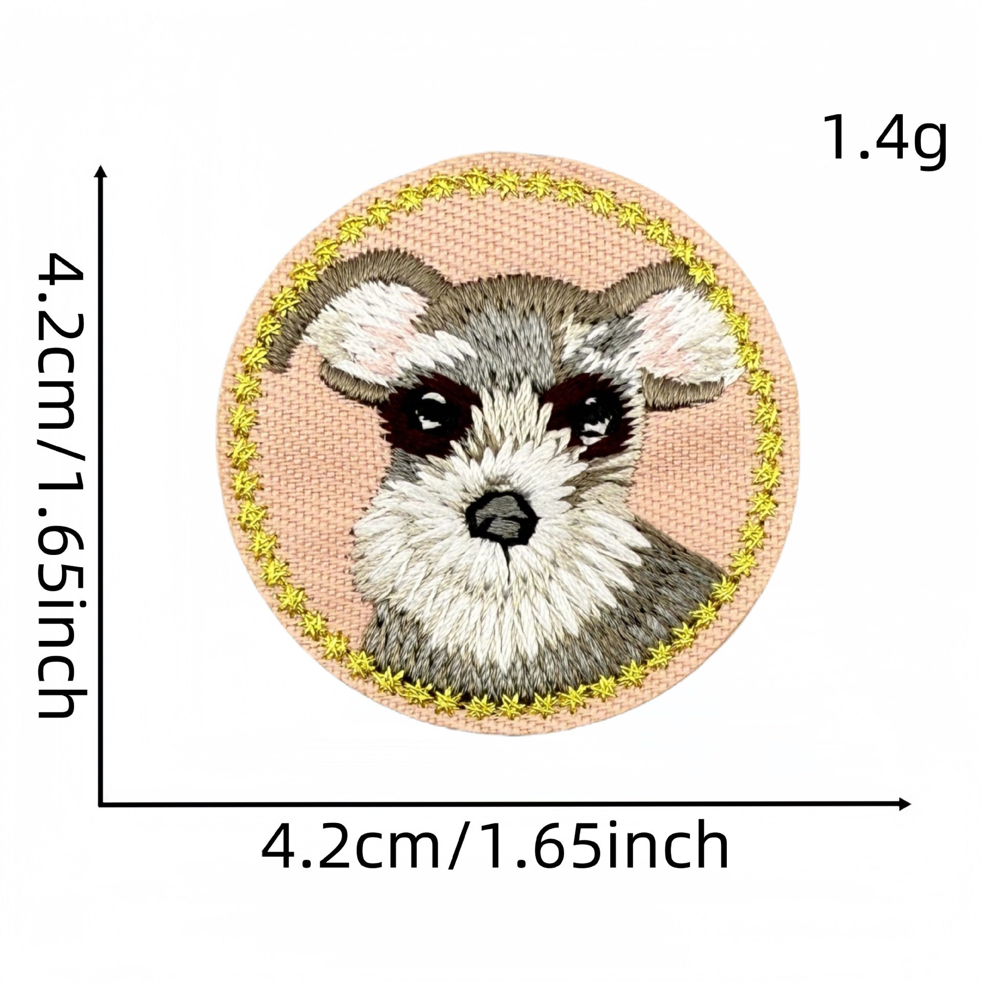 round animal face embroidered patches cat dog fox iron on