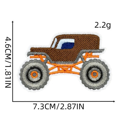 monster truck embroidered patches off road vehicle design iron on