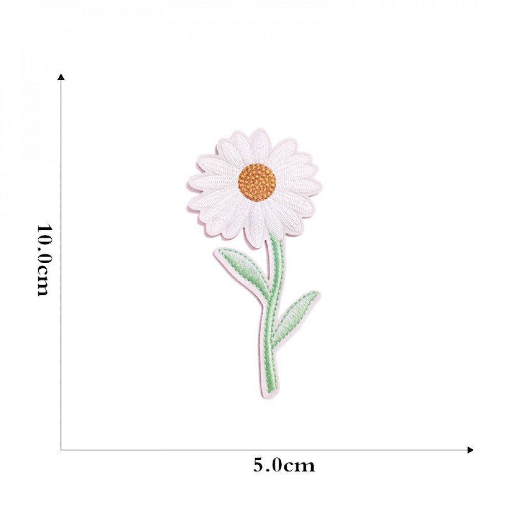 daisy embroidered patches flower design iron on