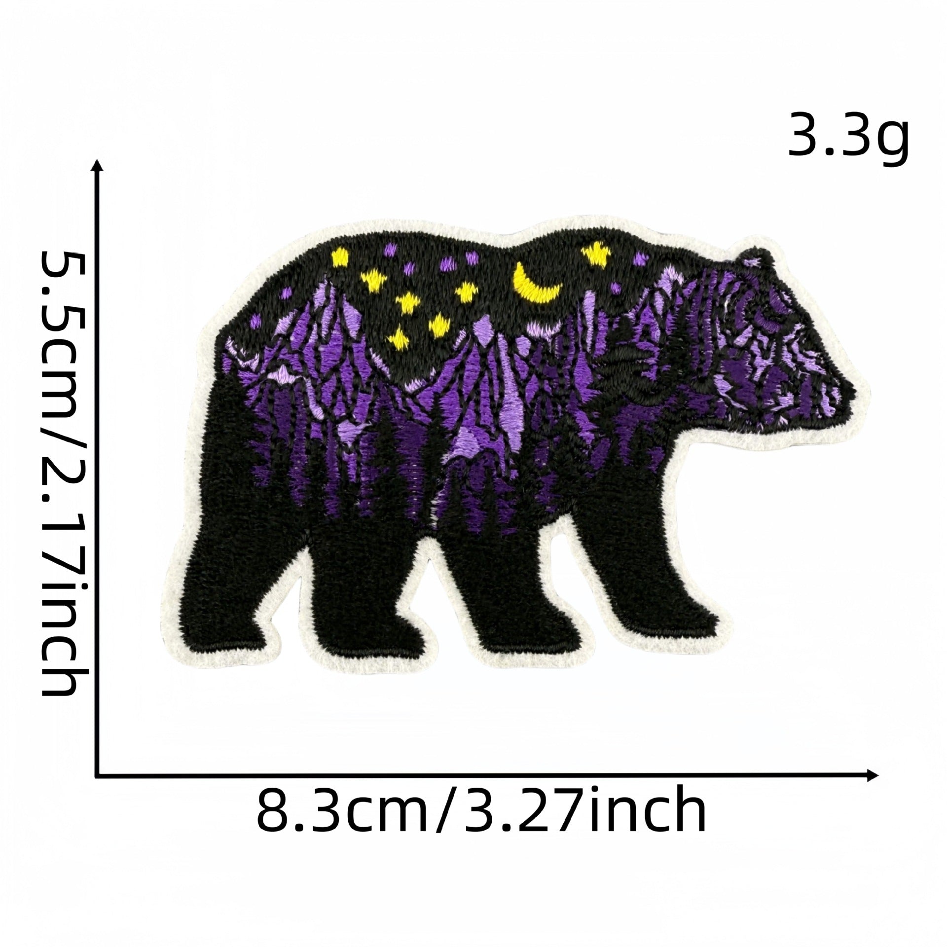 scenic bear embroidered patches nature landscape design iron on