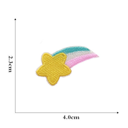 star rainbow embroidered patches peel and stick self adhesive