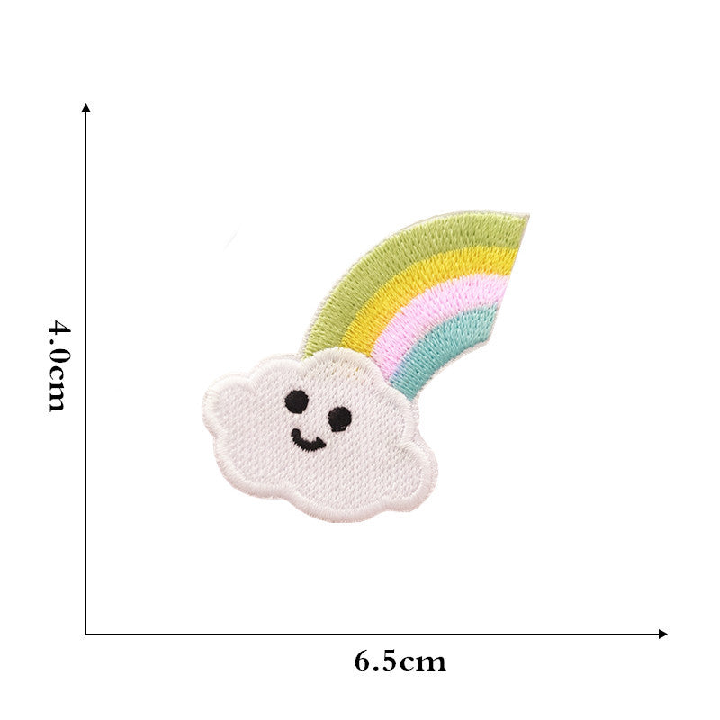star rainbow embroidered patches peel and stick self adhesive