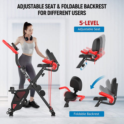 Vélo d'entraînement pliable Pooboo 3 en 1 pour la maison, supportant jusqu'à 136 kg (300 lb).