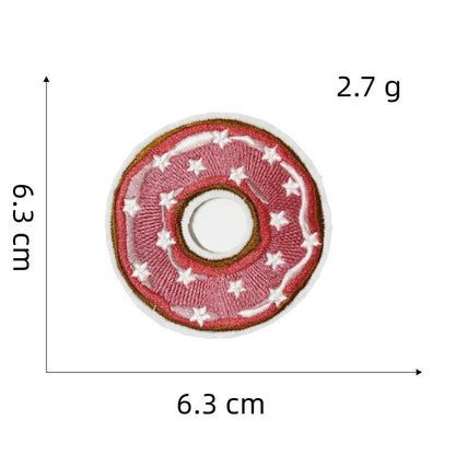 donut embroidered patches sweet food design iron on