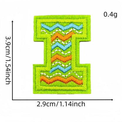 colorful alphabet embroidered patches A to Z letter design iron on