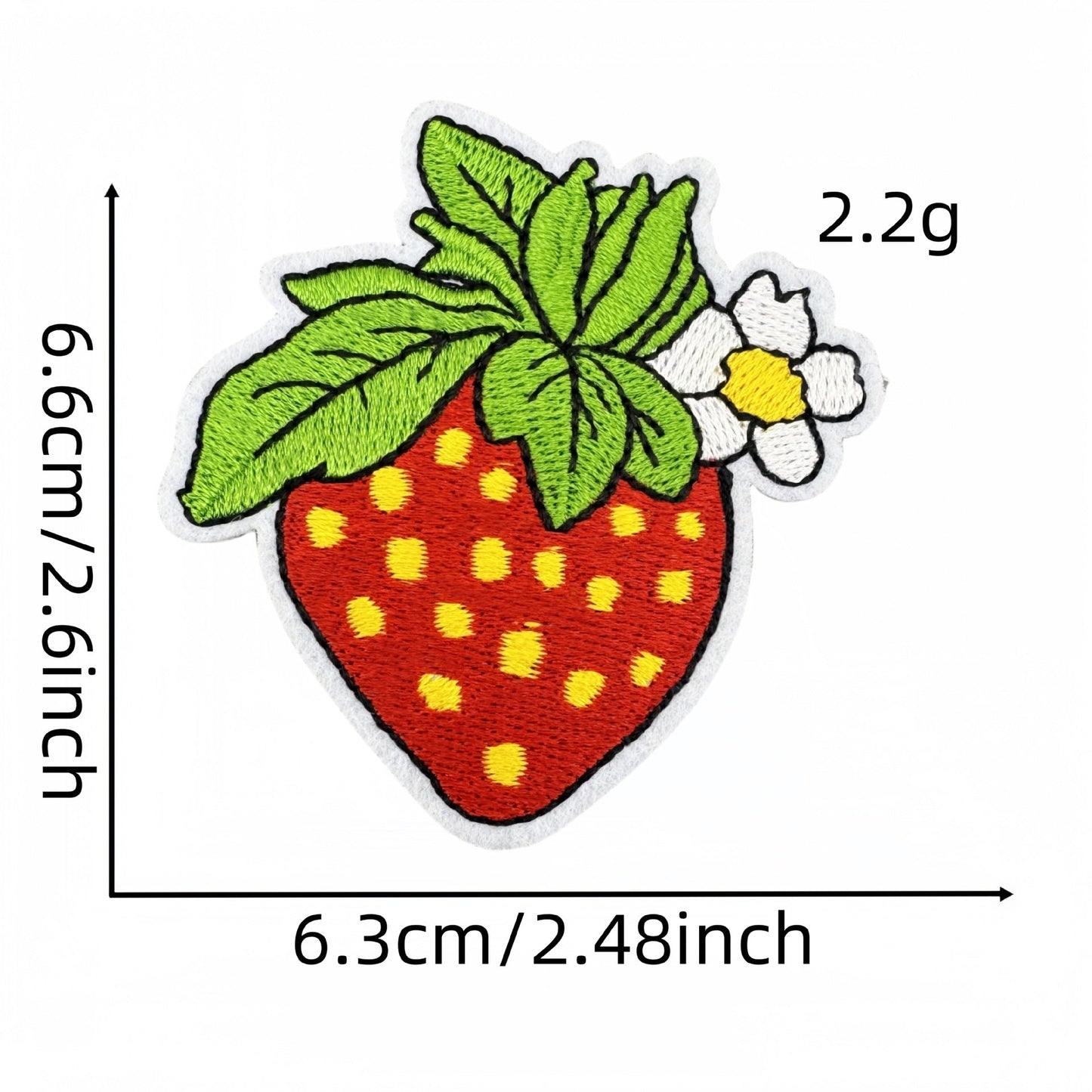 strawberry embroidered patches fruit design set iron on