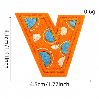 colorful alphabet embroidered patches A to Z letter design iron on