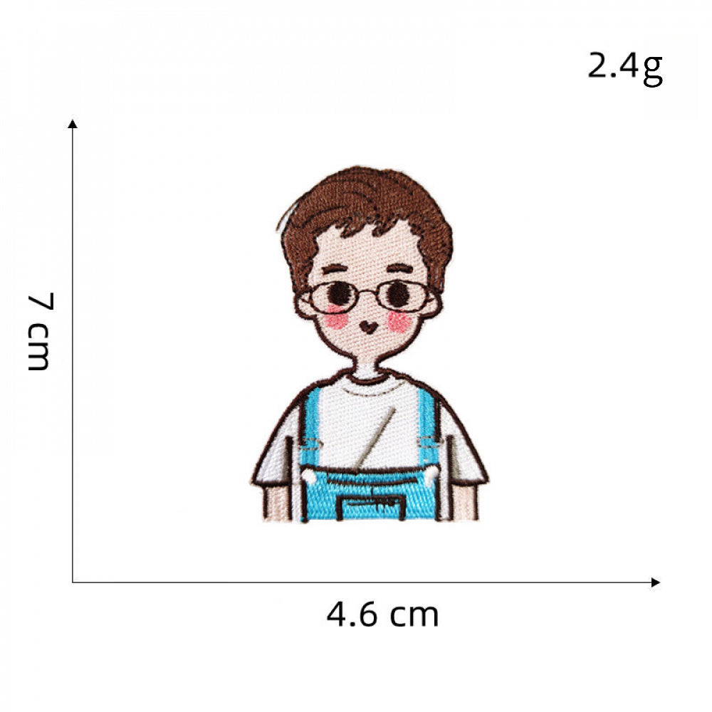 cartoon character embroidered patches iron on couple style