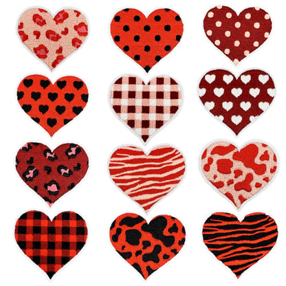 heart embroidered patches plaid polka dot animal print iron on