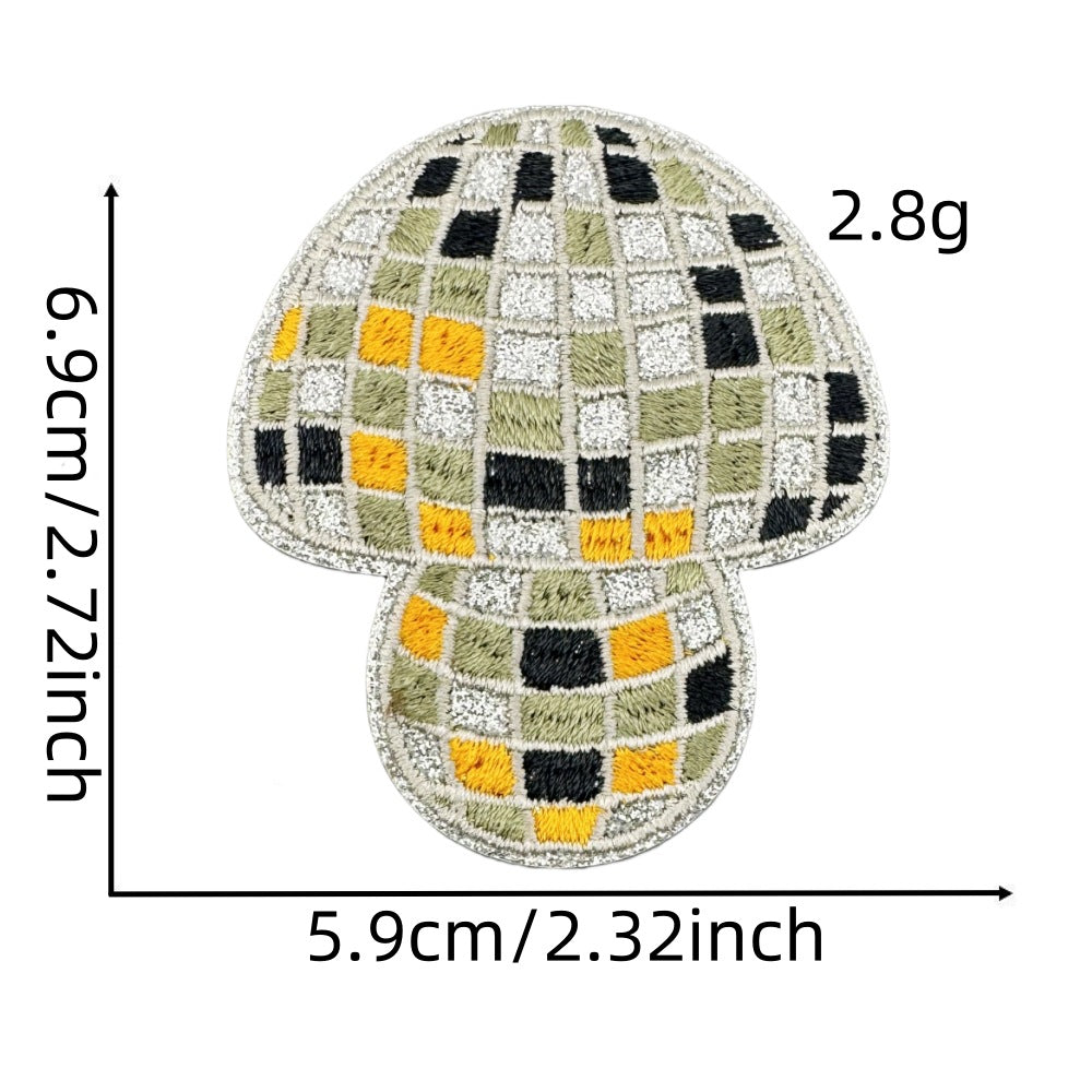 checkered fruit embroidered patches sparkling design iron on