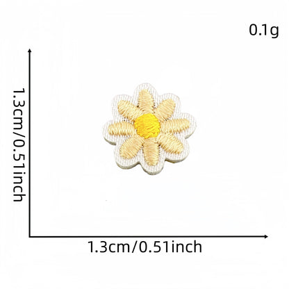 daisy flower embroidered patches multicolor floral set iron on