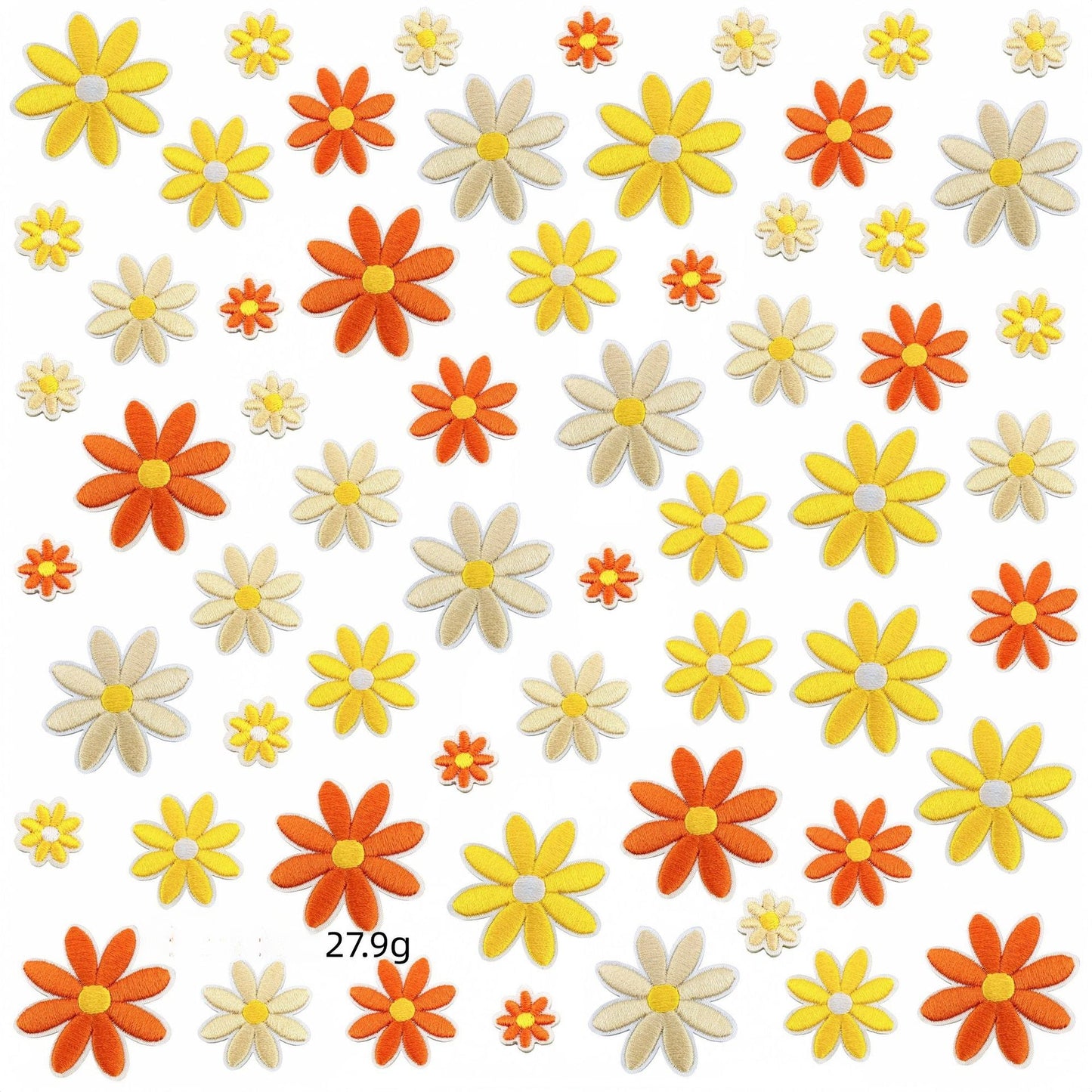 daisy flower embroidered patches multicolor floral set iron on