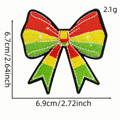 bow embroidered patches iron on multicolor