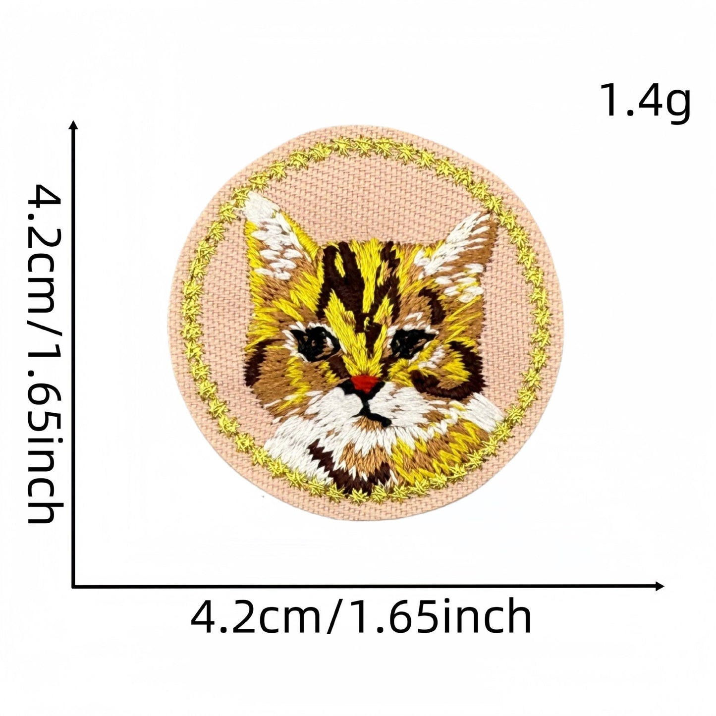 round animal face embroidered patches cat dog fox iron on
