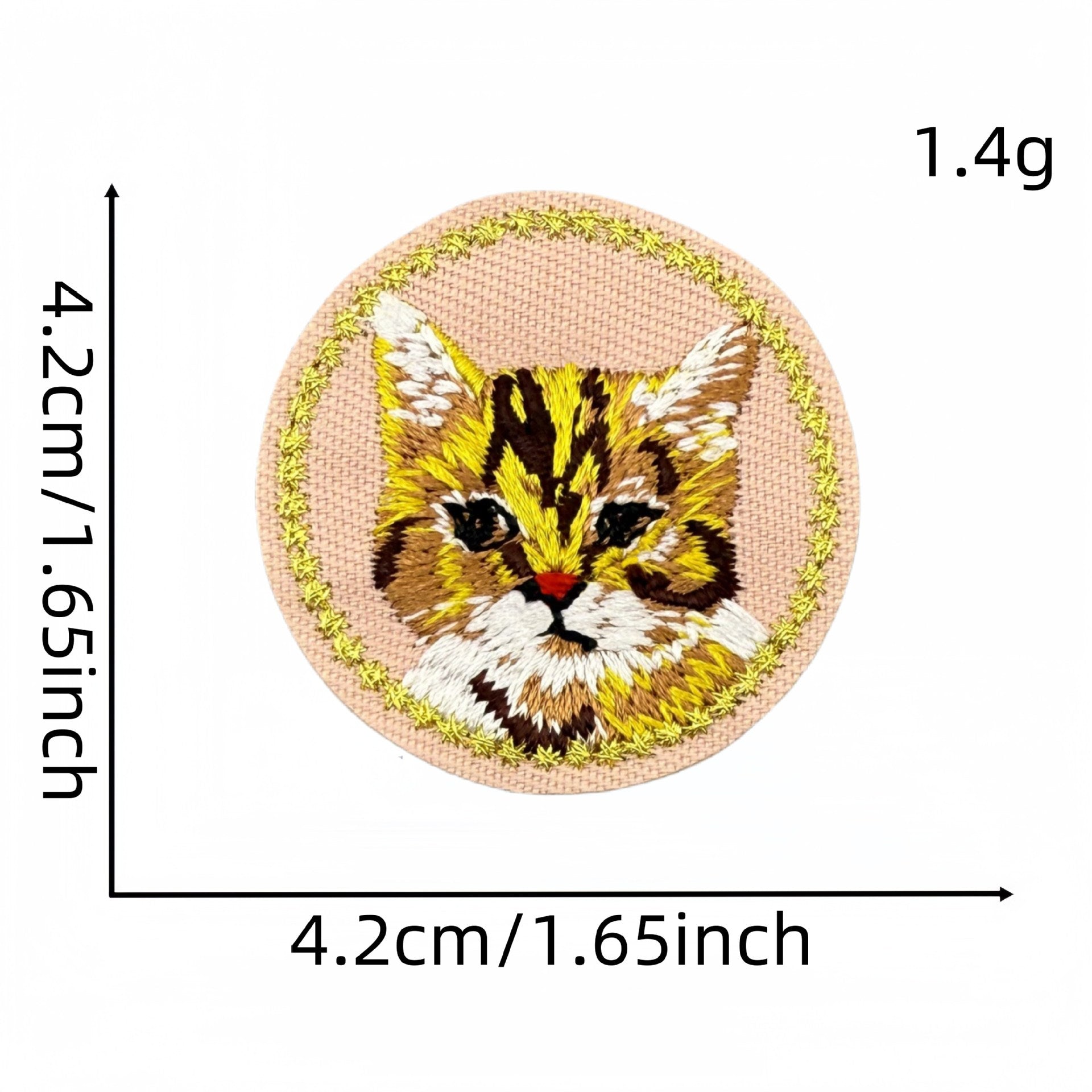 round animal face embroidered patches cat dog fox iron on