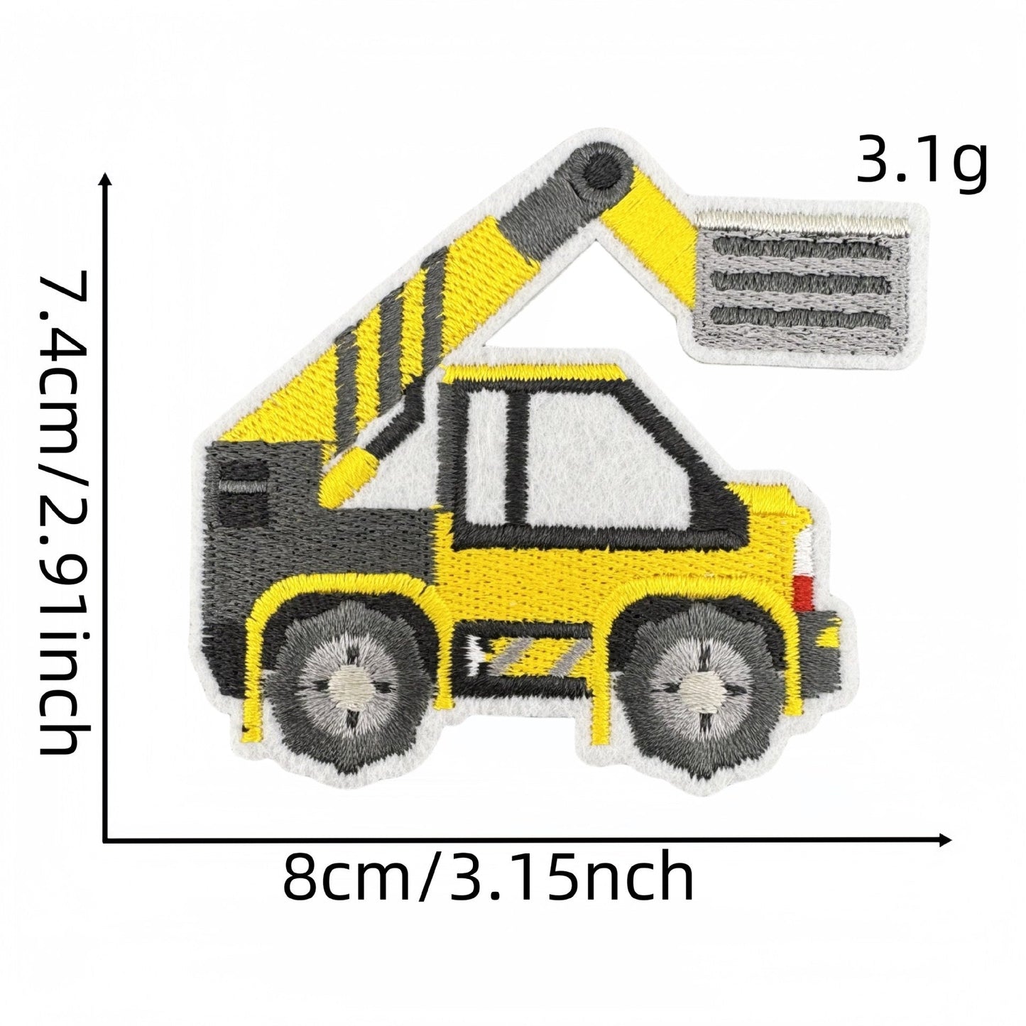 construction vehicle embroidered patches excavator truck iron on