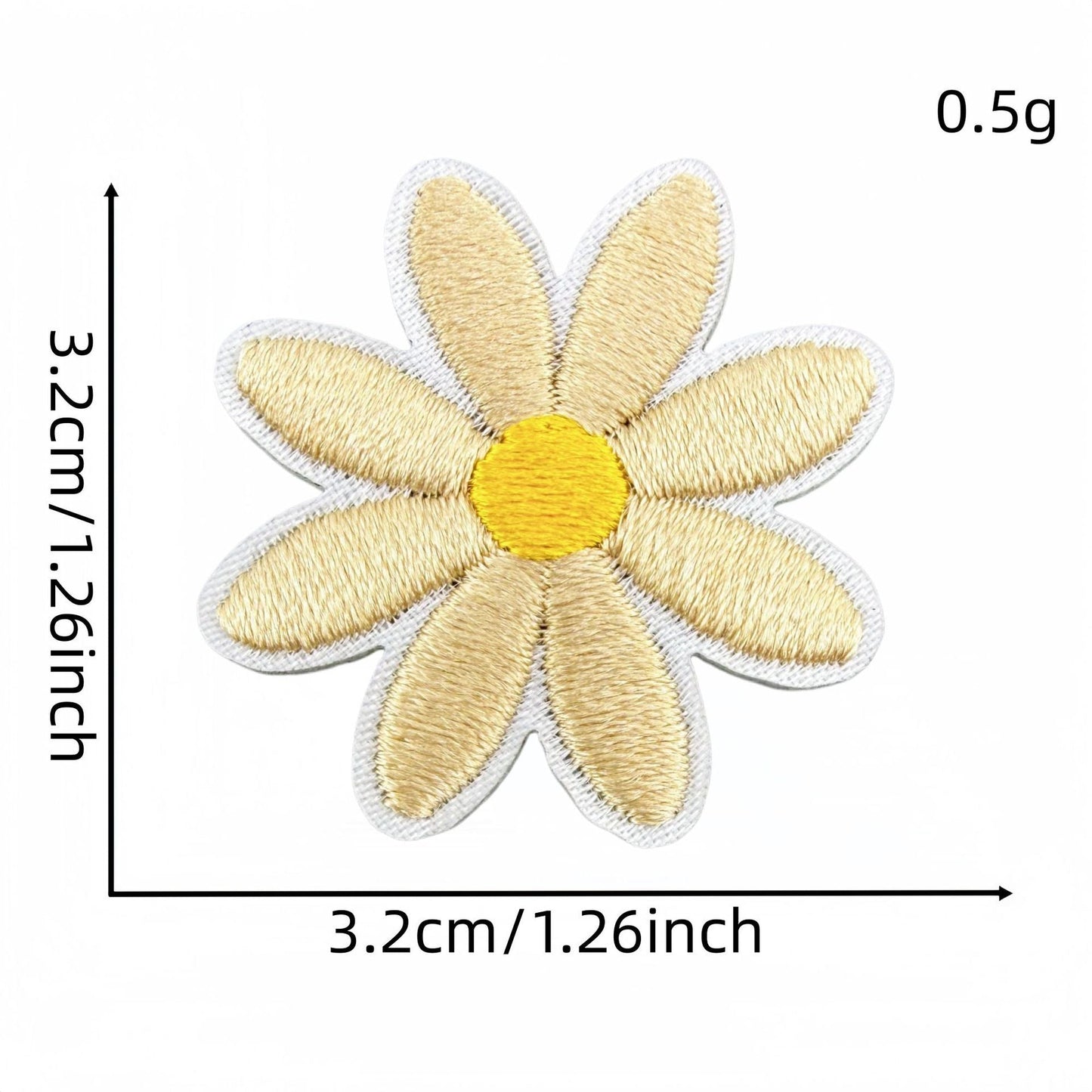 daisy flower embroidered patches multicolor floral set iron on