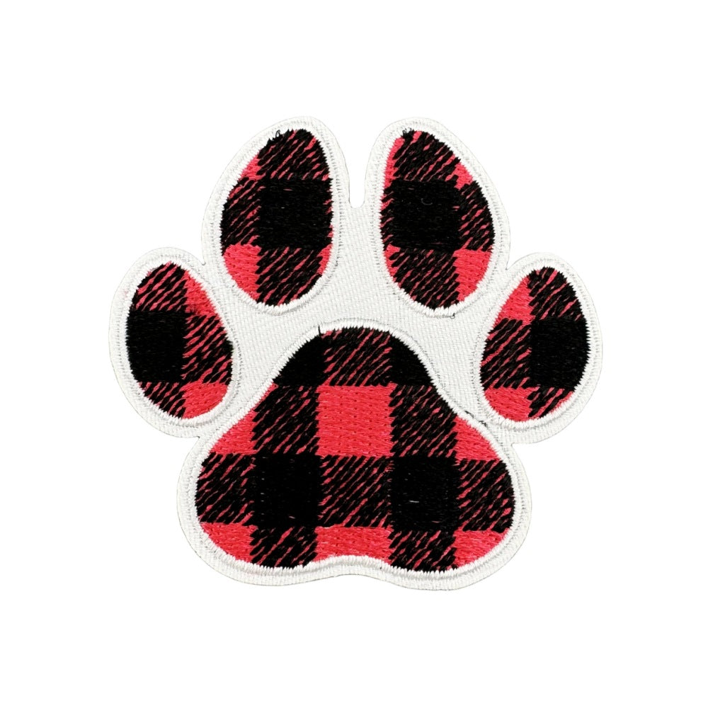 colorful animal paw print embroidered patches iron on