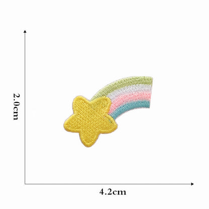 star rainbow embroidered patches peel and stick self adhesive