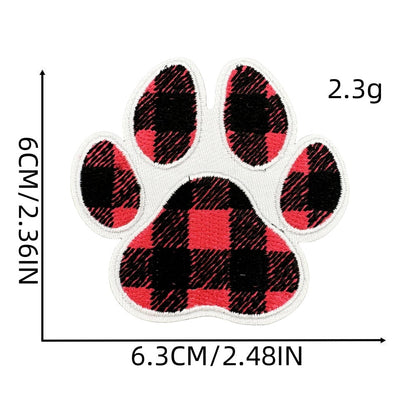 colorful animal paw print embroidered patches iron on