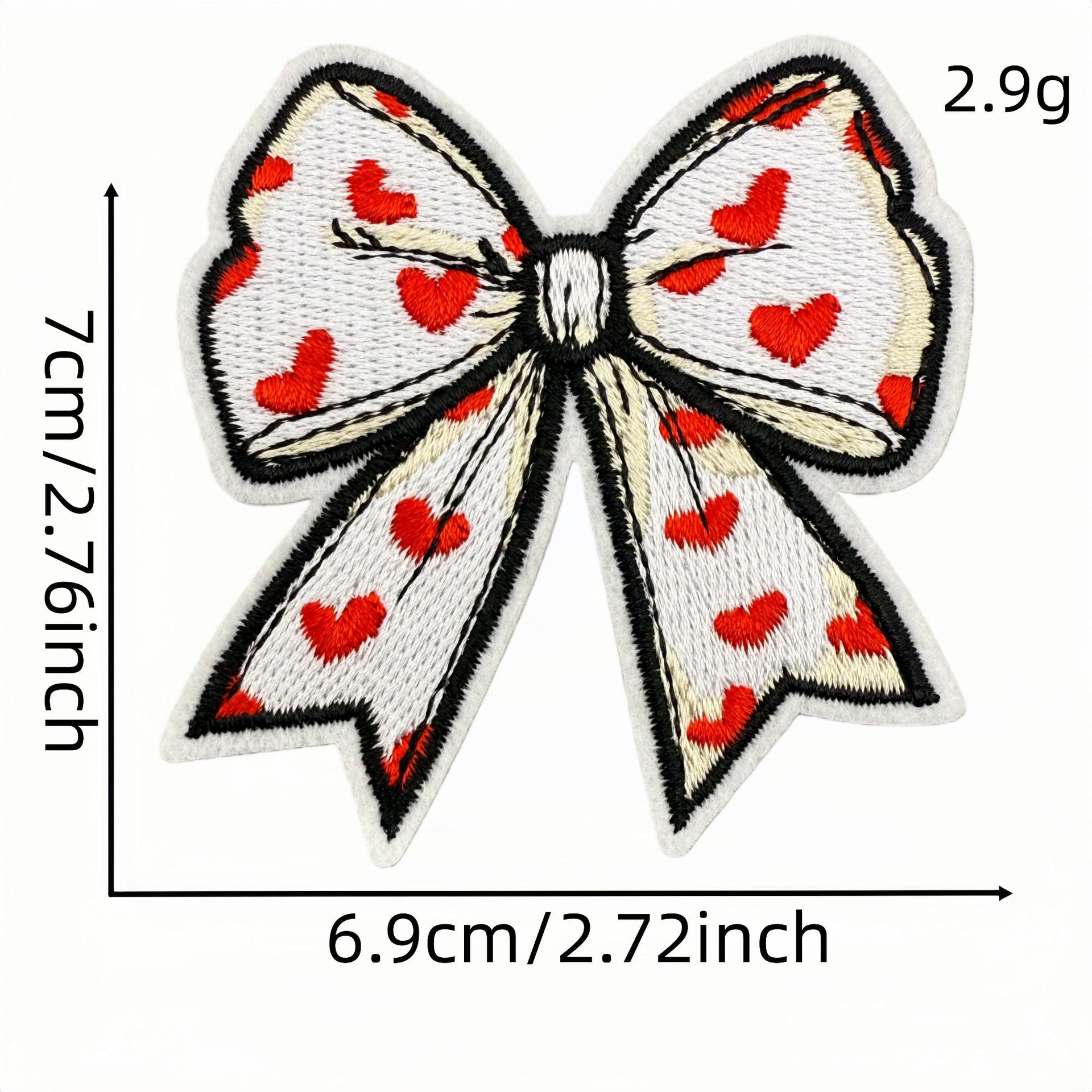 red bow embroidered patches iron on multicolor