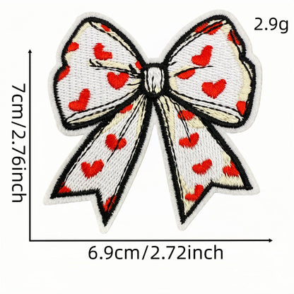 red bow embroidered patches iron on multicolor
