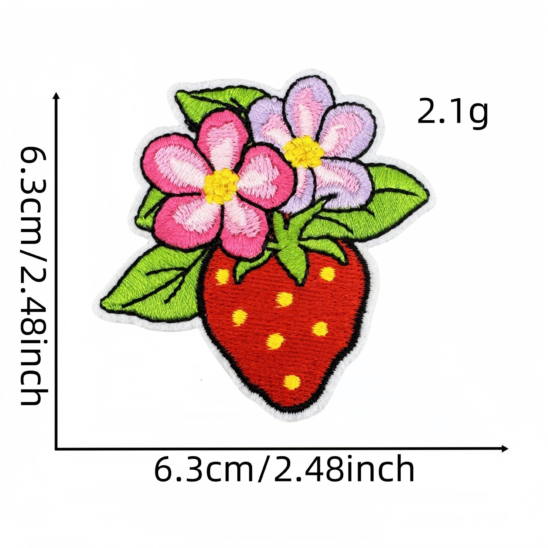 strawberry embroidered patches fruit design set iron on