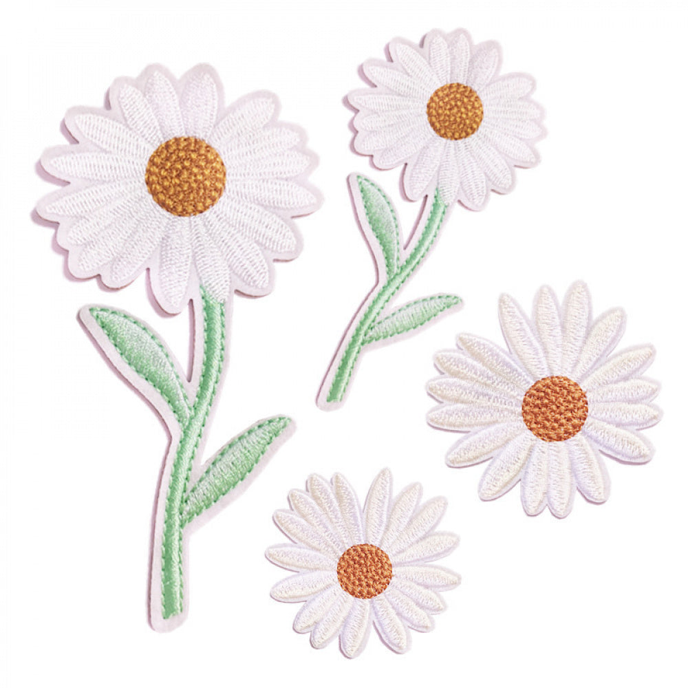 daisy embroidered patches flower design iron on