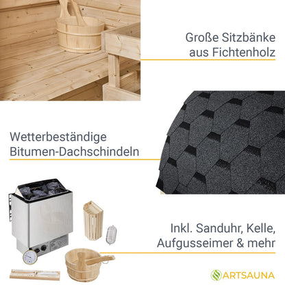Sauna tonneau 2026 au Spitzberg avec four à sauna