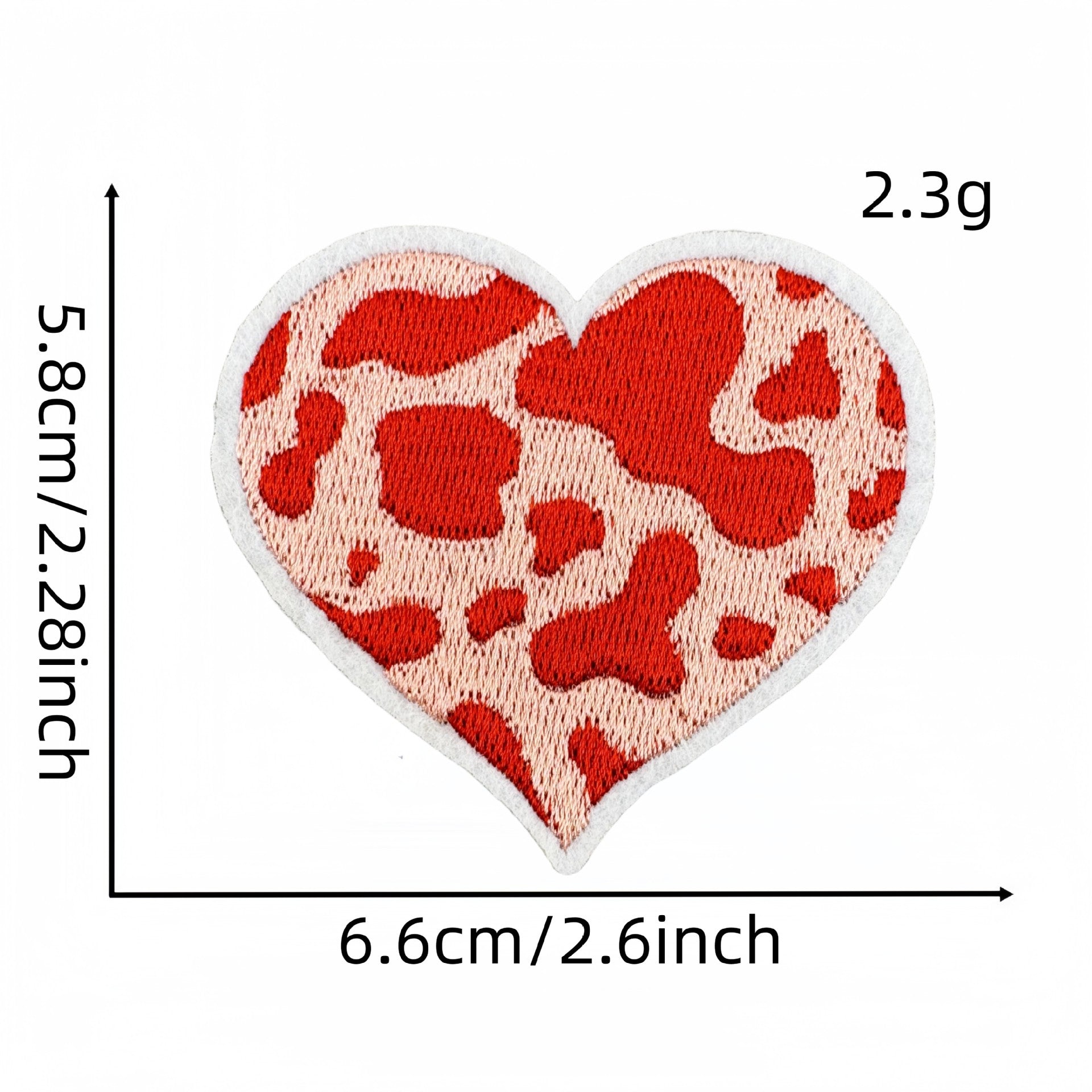 heart embroidered patches plaid polka dot animal print iron on
